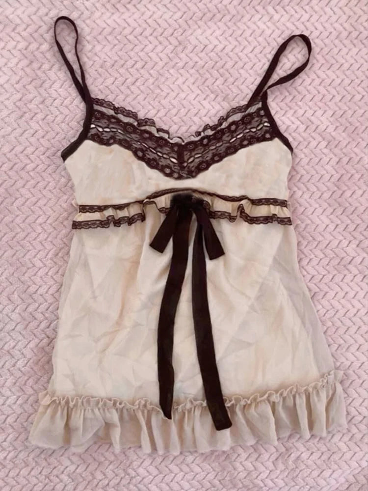 Y2K Solid Fashion Tank Goth Solid Slim Backless Women Punk Crop Vintage Coquette Harajuku 2000s