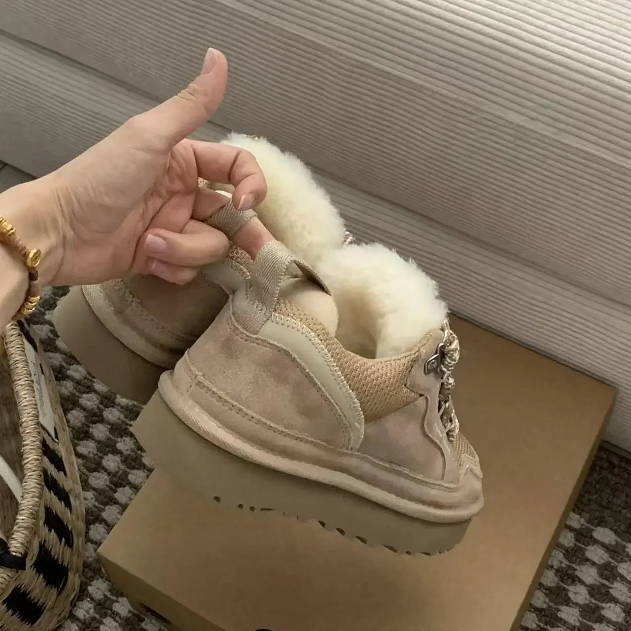 Ultra-small Platform Shoes, Snow Snow Shoes, Winter, Chestnut and Chestnut bowl Shoes