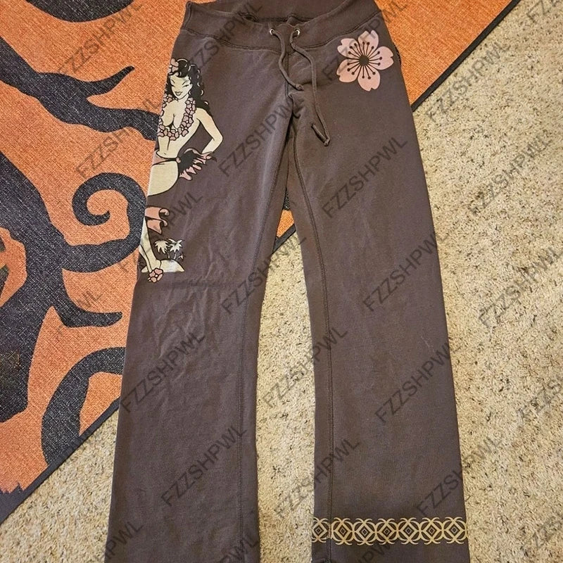 Rock Gothic Spicy Girls Aesthetics Graphic Print Y2K Pants Streetwear Punk Trousers Fashion Streetwear Hip Hop Casual Hot pants