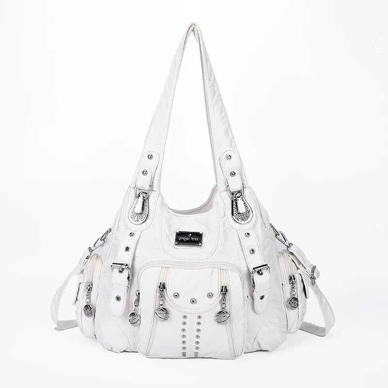 Angelkiss Bag Women Fashion Handbags Women Shoulder Bags PU Leather Handbag Female Satchel Big Shoulder Purse Bag bolsa feminina