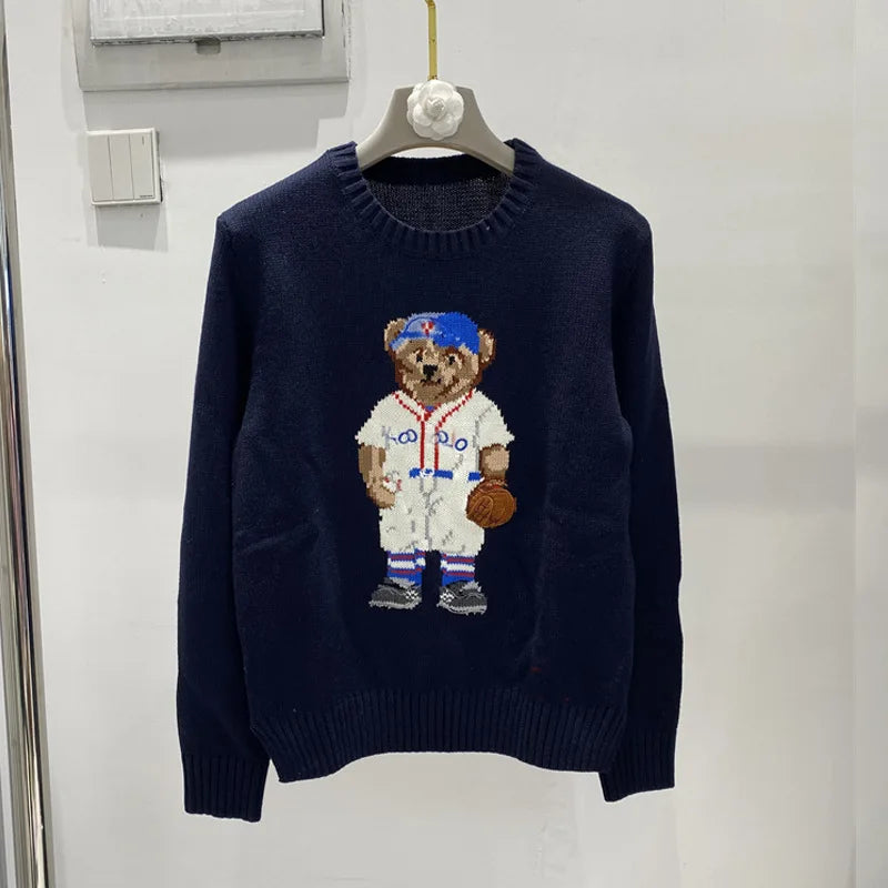 Winter Fashion Women's Chic Letter Graphic Sweater Luxury Feel Jacquard Knit Tops for Fall and Winter Holiday Season