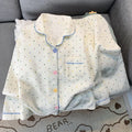 Y2K Korean Dot Pajamas Set – Cozy Lapel 2PC Homewear