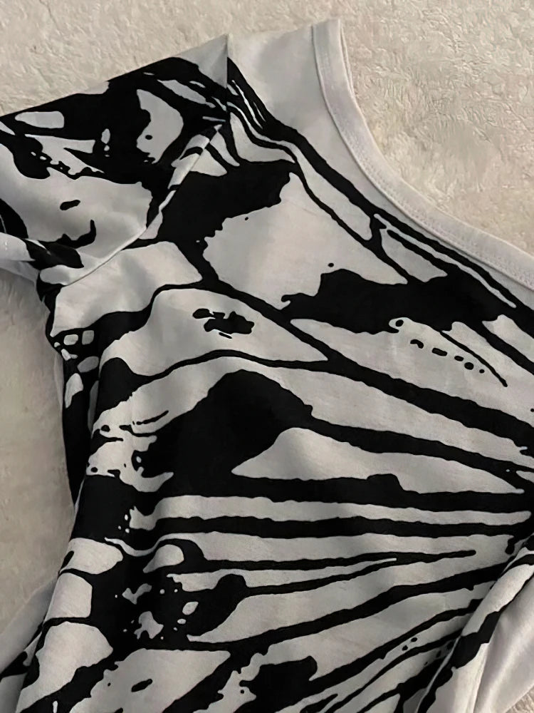 Off shoulder Summer T shirt Women Korean Harajuku