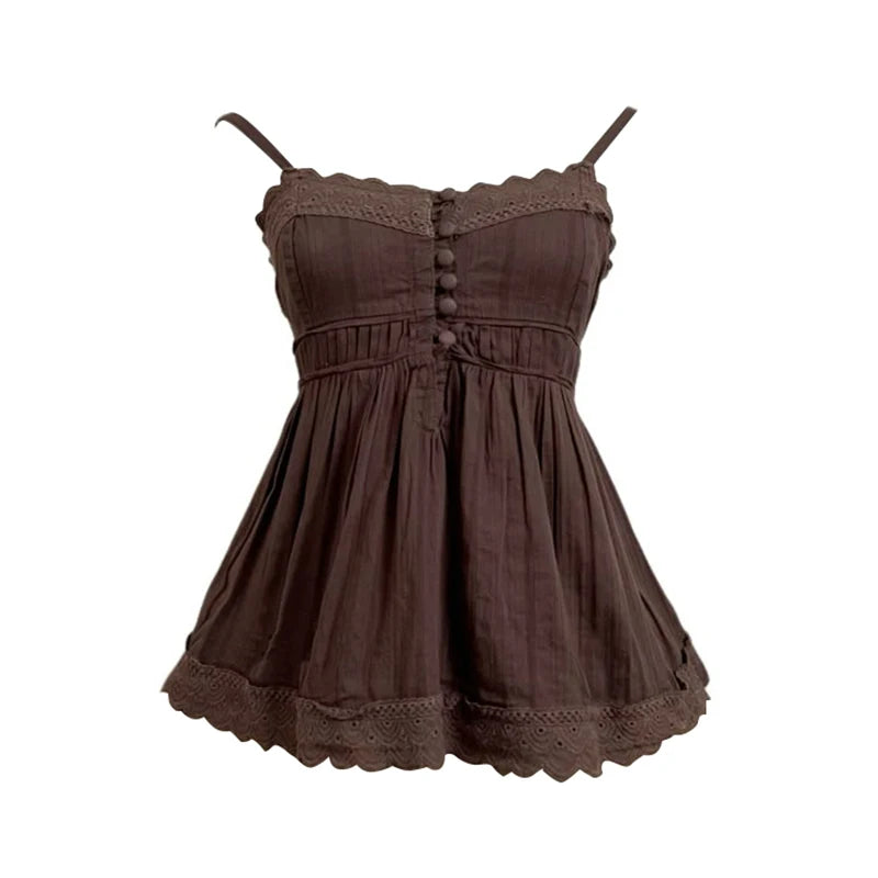 Y2K Solid Fashion Tank Goth Solid Slim Backless Women Punk Crop Vintage Coquette Harajuku 2000s