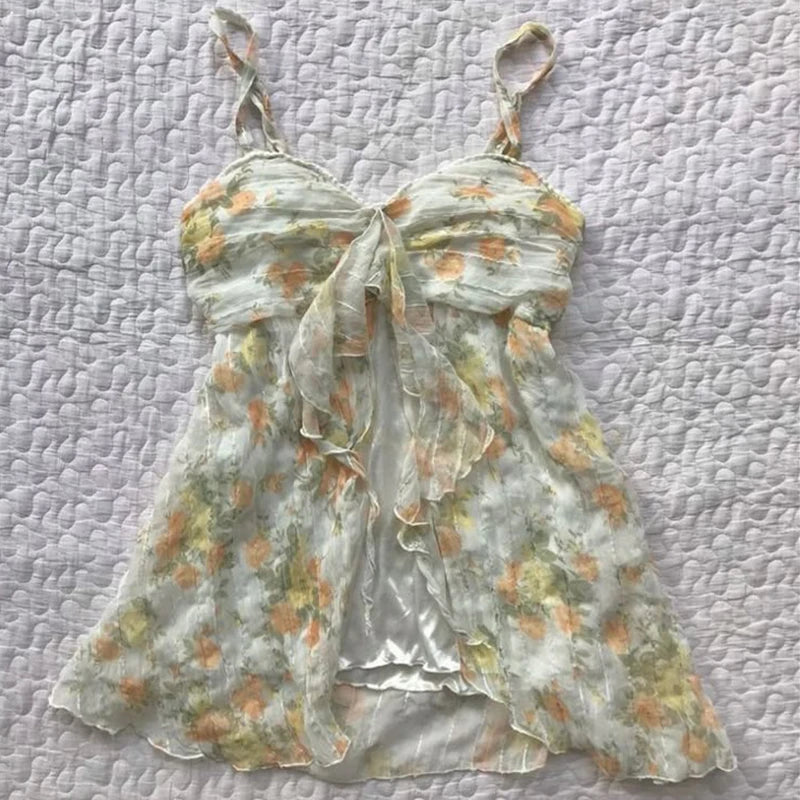 Women's Sweet and cute fairy tale style Y2K casual slim crop top polka dot kawaii bow lace all-match American Gothic cartoon top