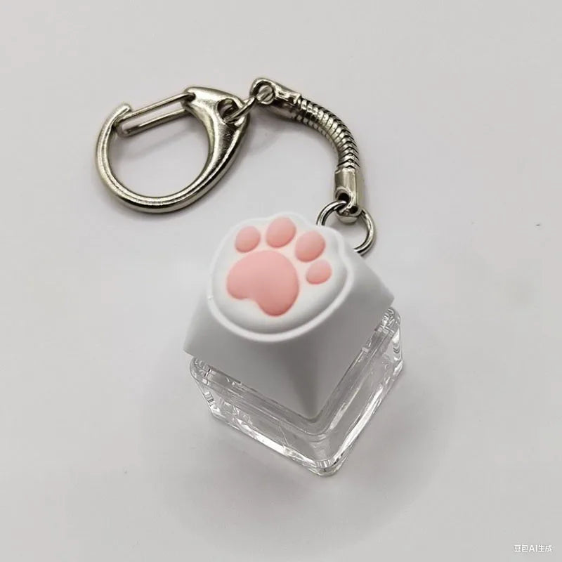 LED Keyboard Keychain Fidget Toys Crystal Clicker Sensory Toy for Stress Relief Keyboard Keychain Fidget Gadget for Adults Kids