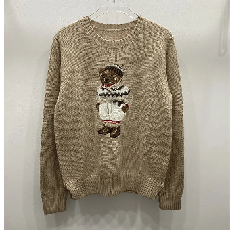 Winter Fashion Women's Chic Letter Graphic Sweater Luxury Feel Jacquard Knit Tops for Fall and Winter Holiday Season