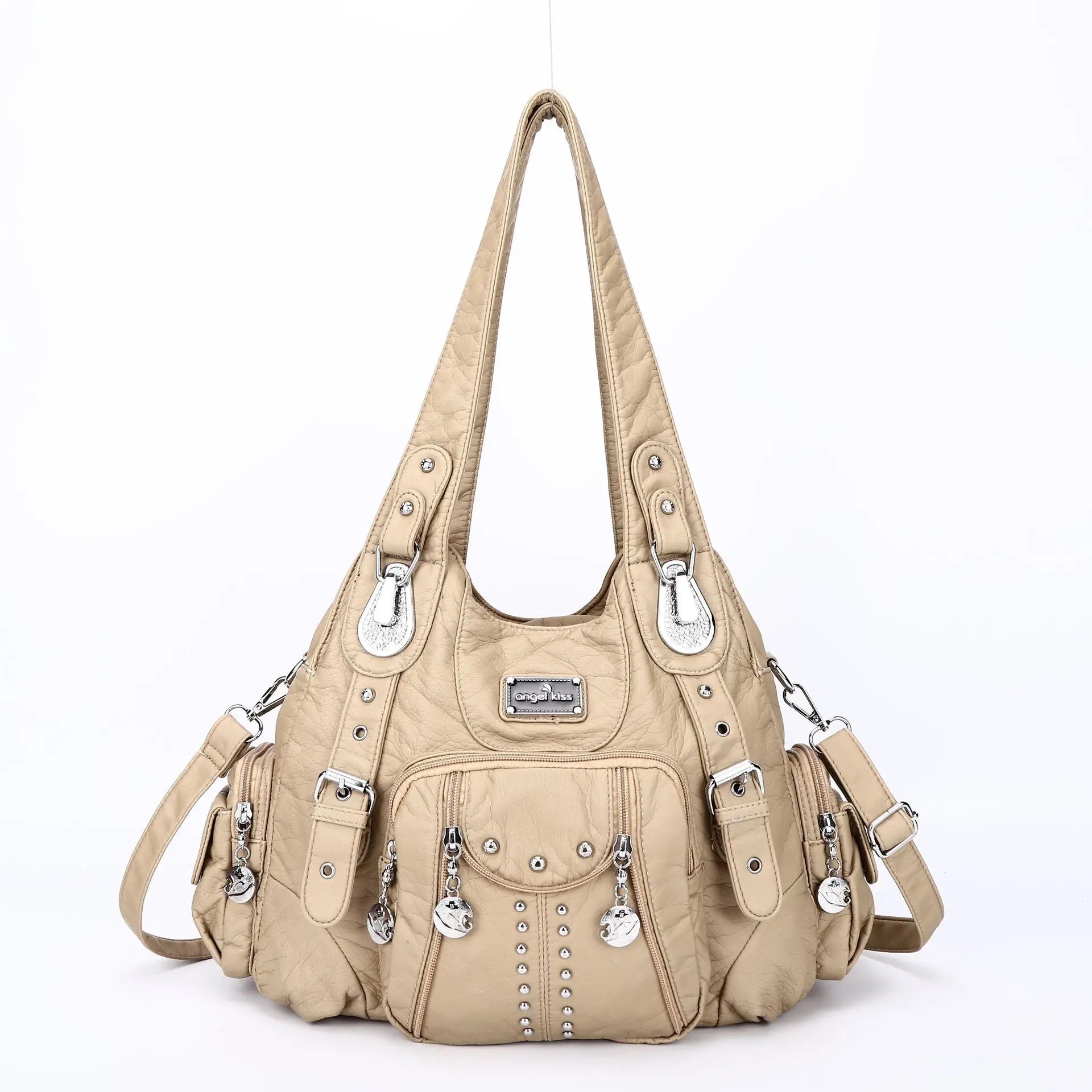 Angelkiss Bag Women Fashion Handbags Women Shoulder Bags PU Leather Handbag Female Satchel Big Shoulder Purse Bag bolsa feminina