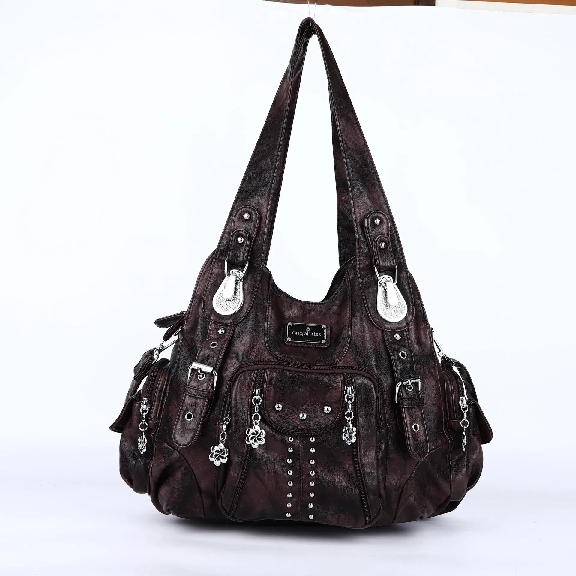 Angelkiss Bag Women Fashion Handbags Women Shoulder Bags PU Leather Handbag Female Satchel Big Shoulder Purse Bag bolsa feminina