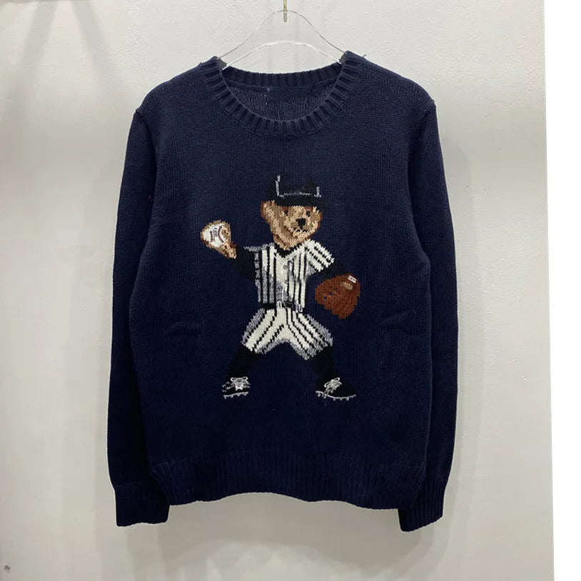 Winter Fashion Women's Chic Letter Graphic Sweater Luxury Feel Jacquard Knit Tops for Fall and Winter Holiday Season